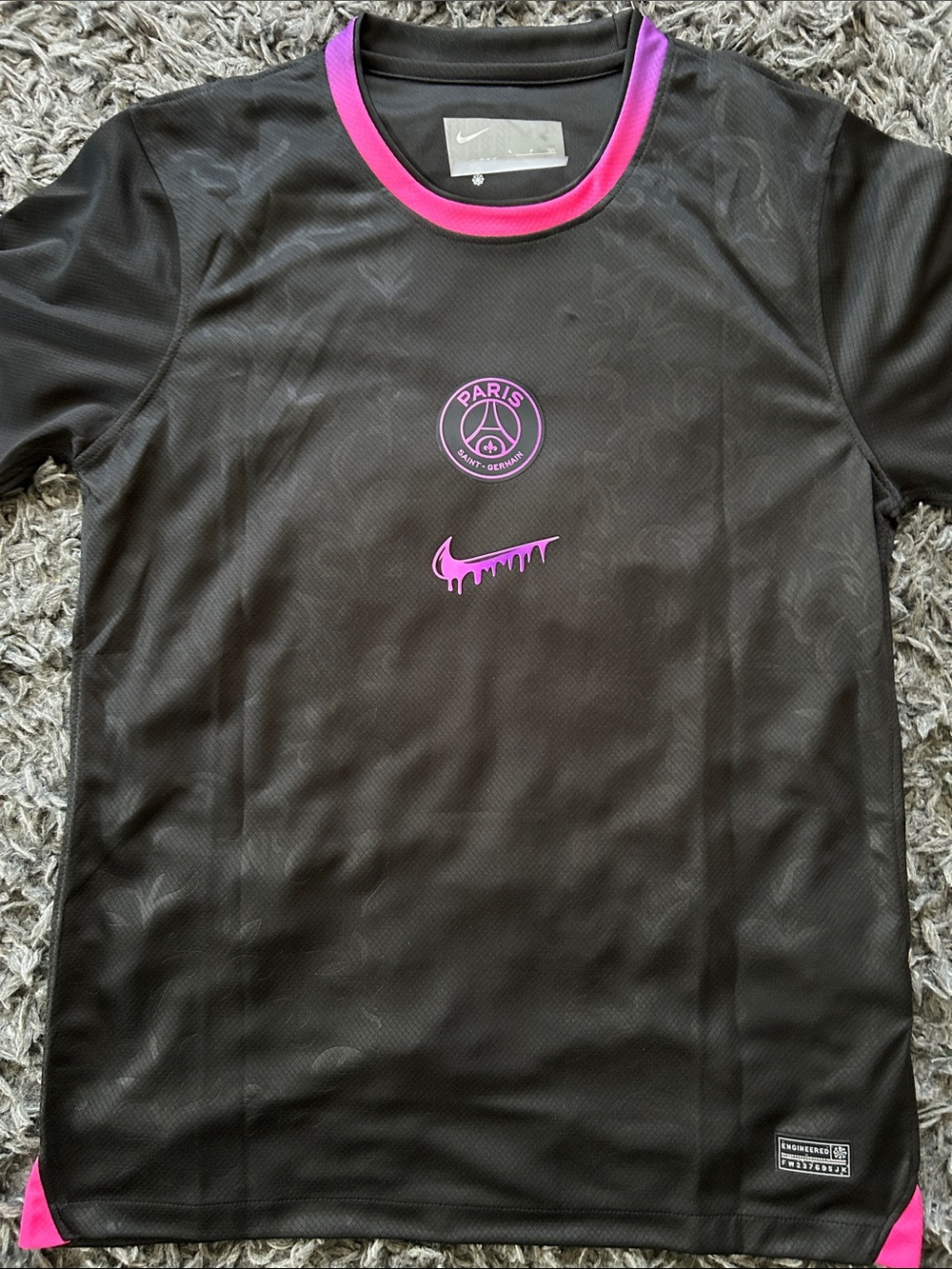 Nike Paris Black Short-Sleeve Jersey with Pink Accents